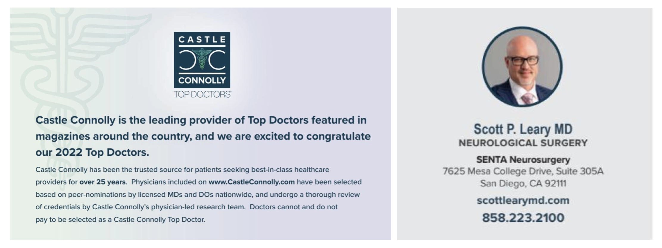 Scott P Leary featured in Castle Connolly Top Doctors